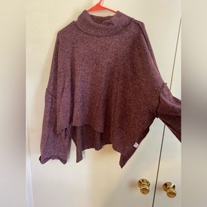 Zeana Cropped Turtleneck Sweater Purple XL